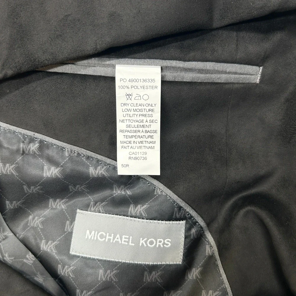 Michael Kors Faux Suede Sport Coat Mens 50R 50 Black‎ Classic Fit $295 NEW